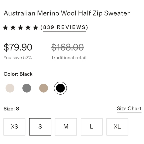 NWT. Quince Australian Merino Wool Half Zip Sweater, Barolo Burgundy (S) - Picture 9 of 17